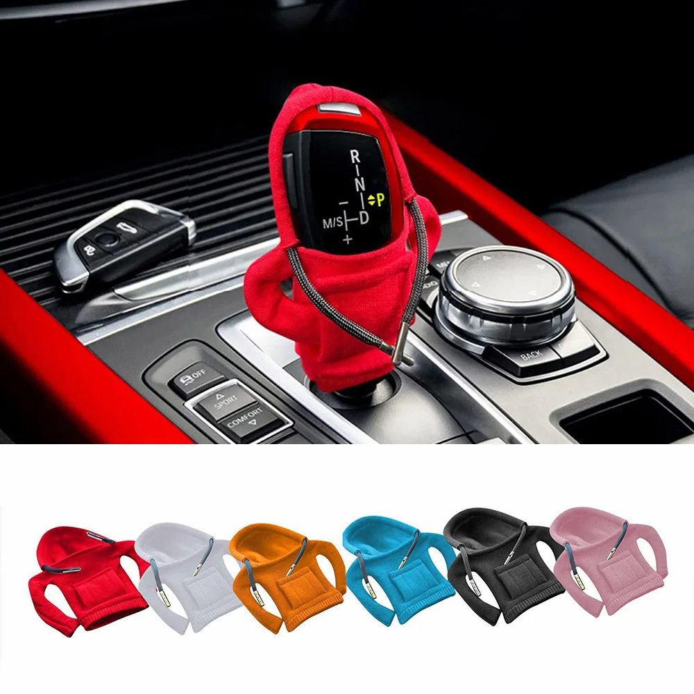 

Fashion Hoodie Car Shift Knob Cover Manual Handle Gear Lever Decoration Hoodie Cover Automatic Car Interior Accessories