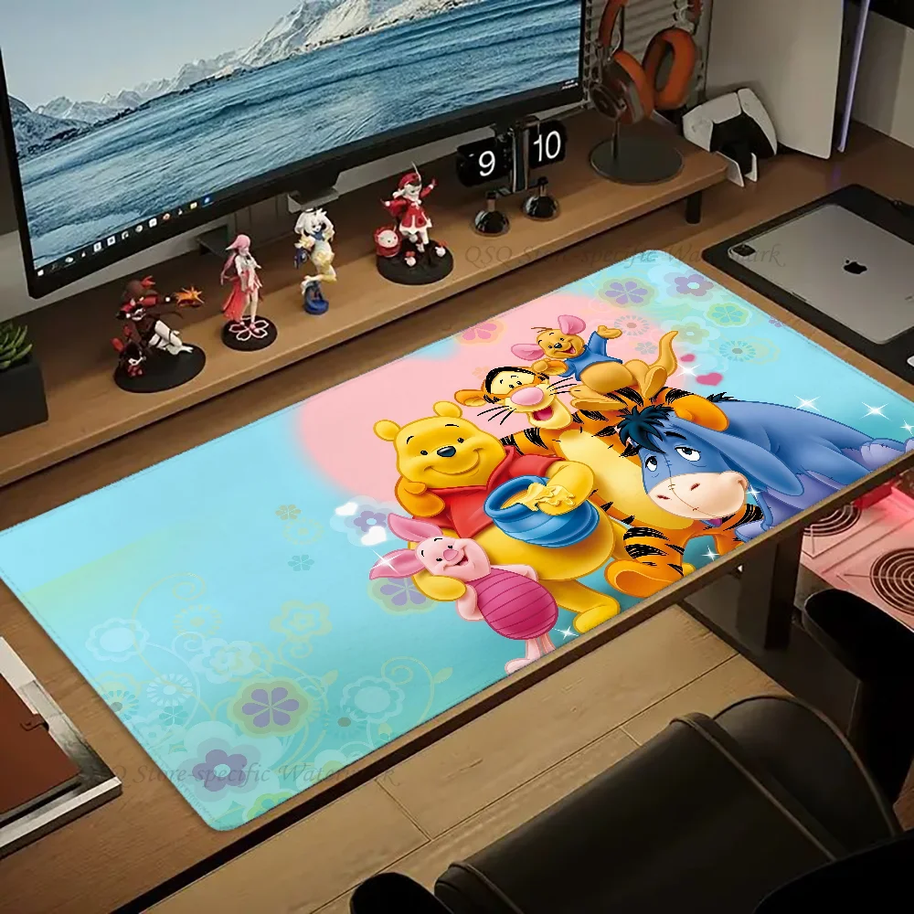 Cartoon W-Winnie The Pooh Mousepad Large Gaming Mouse Pad LockEdge Thickened Computer Keyboard Table Desk Mat