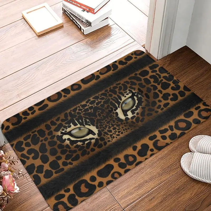 Leopard Eyes Floor Door Bathroom Kitchen Mat Anti-Slip Outdoor Animal Skin Print Doormat Living Room Entrance Rug Carpet Footpad