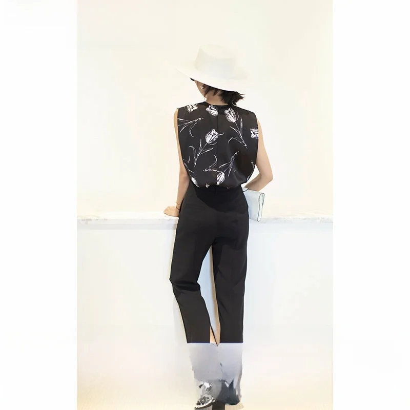 

Ele Elephant & Girfe Brand Trousers with Ba Split 3D Middle S Versatile High Waist Pants for Women Autumn 2023