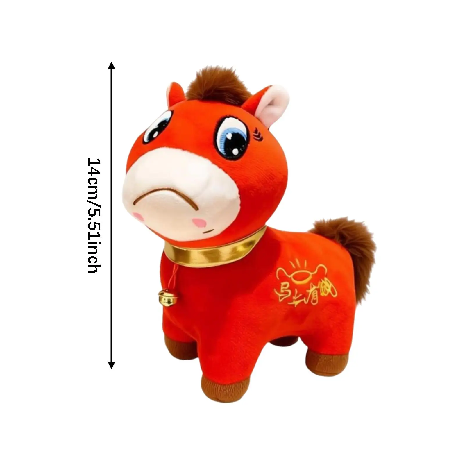 Chinese Horse Plush Doll Decorative Stuffed Animal Comfortable PP Cotton Toy for Lunar New Year Gift