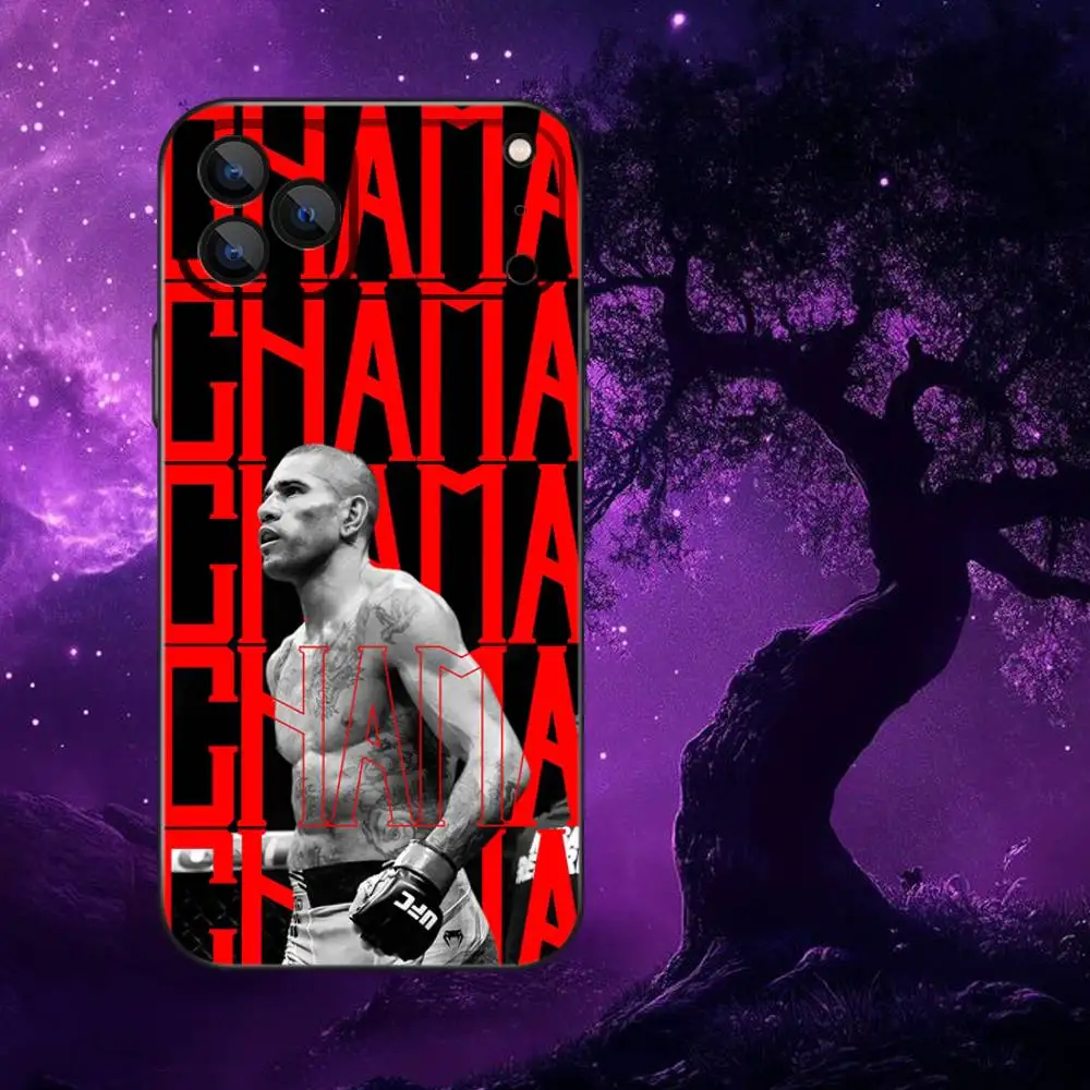 حافظة هاتف مقاتلة A-Alex P-Pereira لهاتف iPhone 17,16,15,14,13,12,Pro,Max,Plus,E,SE4,Air,Mini Black Soft Box #2