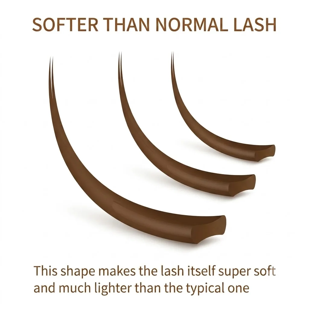 Winky Beauty Individual Ellipse Flat Matte Brown 0.15 Split Tip Premium Light Lash Silk Volume Natural Cashmere Eyelash Supplies