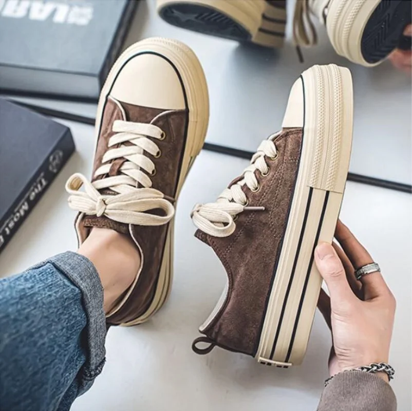 

Новая мужская парусиновая обувь, модная дышащая мягкая мужская вулканизированная обувь на платформе, лаконичные легкие мужские кроссовки на шнуровке