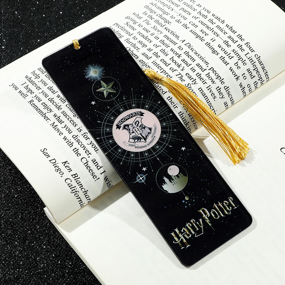 Marcador de Página Acrílico Harry Potter com Brasões das Casas de Hogwarts, Acessório de Livro para Fãs de Mágica, Coleção de Produtos para Fãs de Hogwarts