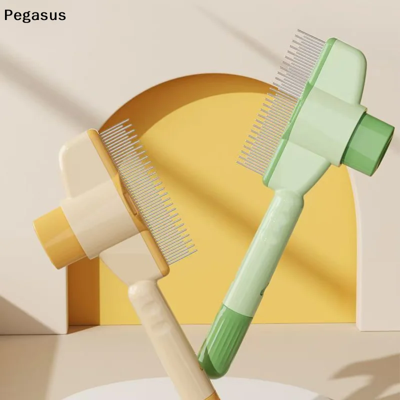 [S]Dog Comb Pet Hair Remover One Button Dogs Brush Cat Brush Massage Combs Dog Grooming Brushes Tool Pet Supplies