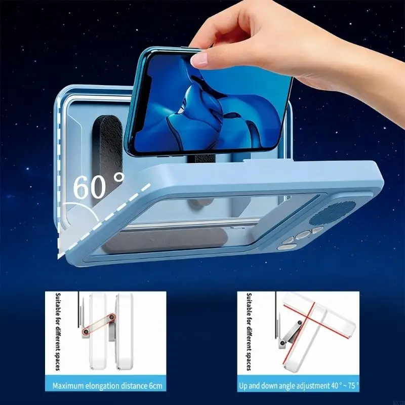 Bathroom Wireless Speaker Phone Holder Stand Case 360°Audios SplashProof Design 