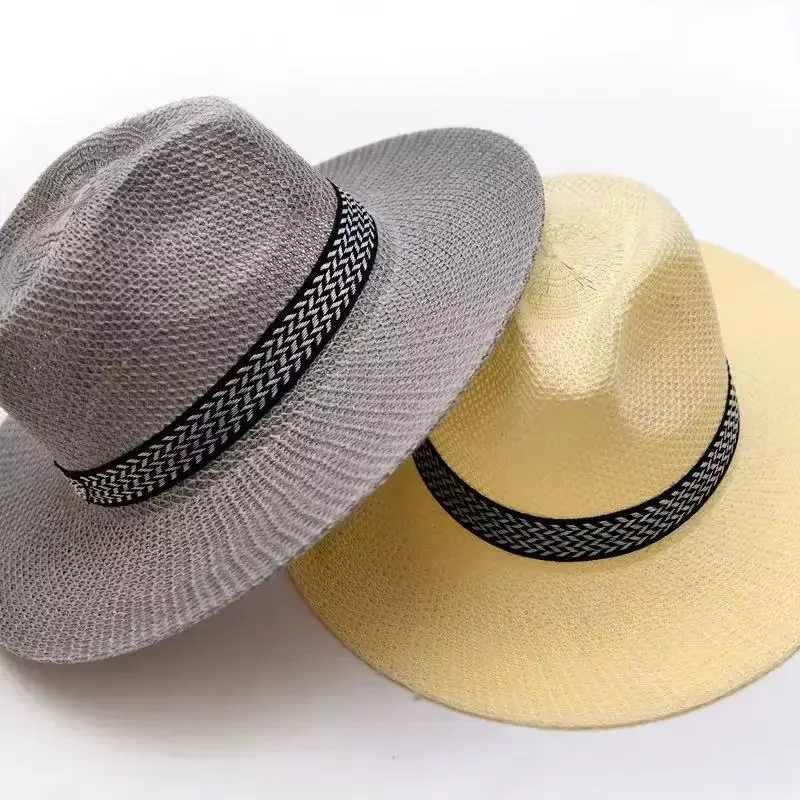 

Men's Summer Straw Hat for Middle-Aged, Panama Hat for Dad, Vintage Breathable Hat for Elderly