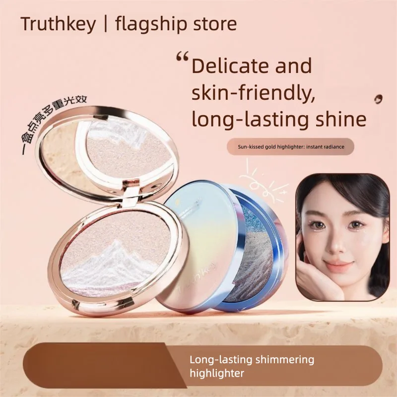 TRUTHKEY Autumn Thoughts Rizhao Jinshan Three-Color Natural Three-Dimensional Face Highlighter Brightening For