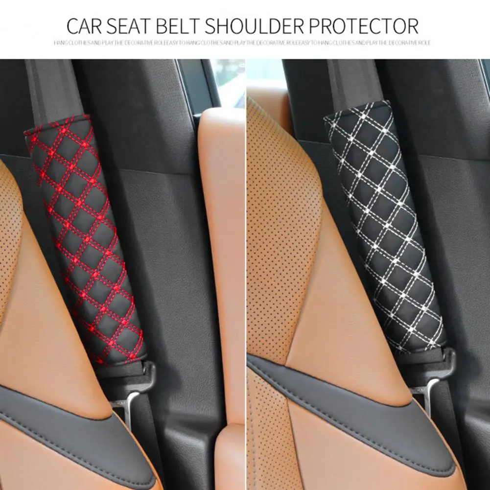 1 Pair Car Shoulder Pad Durable Comfortable Shrink-proof Detachable Protection Soft Texture Soft Car Seat Belt Cover for Car