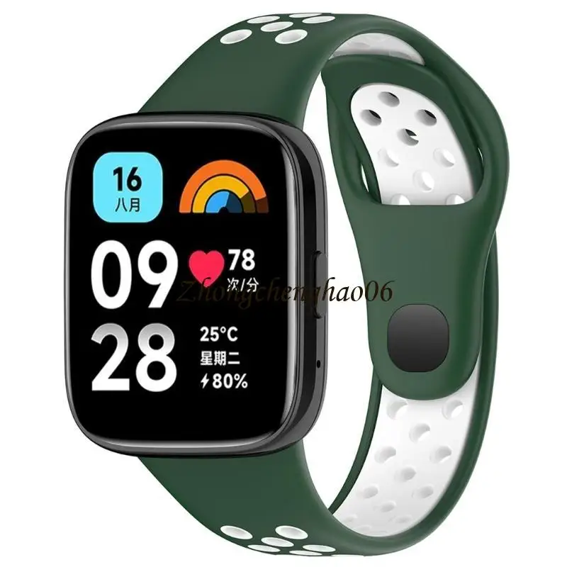 Silicone Rubber Watch Waterproof untuk Redmi Watch3 Lite Active Smartwatch 601F