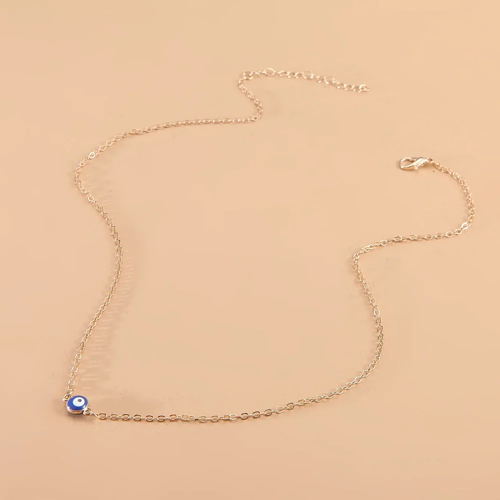 عيون الشر أعماق البحار الأزرق قلادة قلادة معدنية رقيقة سلسلة مجوهرات تركيا عيون زرقاء السيدات مجوهرات هدية #3