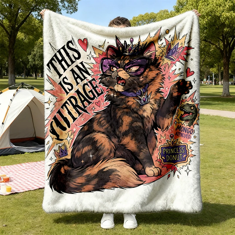 This Is An Outrage Flannel Throw, Princess Donut Mongo Approved Cozy Blanket, Dungeon Crawler Carl DCC LitRPG Fantasy Bo