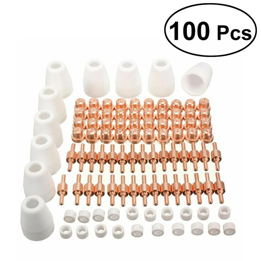 

CUT40 Plasma Consumables PT31 Plasma Cutter Torch Advanced Protective Cups Copper Material Heat Resistance Plasma Electrodes