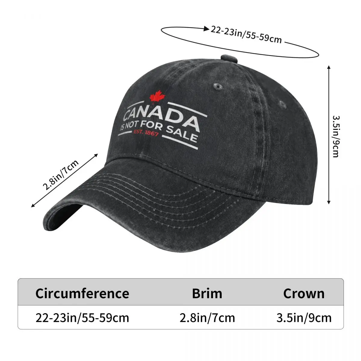 Canada Is Not For Sale 1867 Funny (2) Baseball Cap Vintage Women Men Trucker Hat Sunshade Hunting Camping Baseball Caps Gift