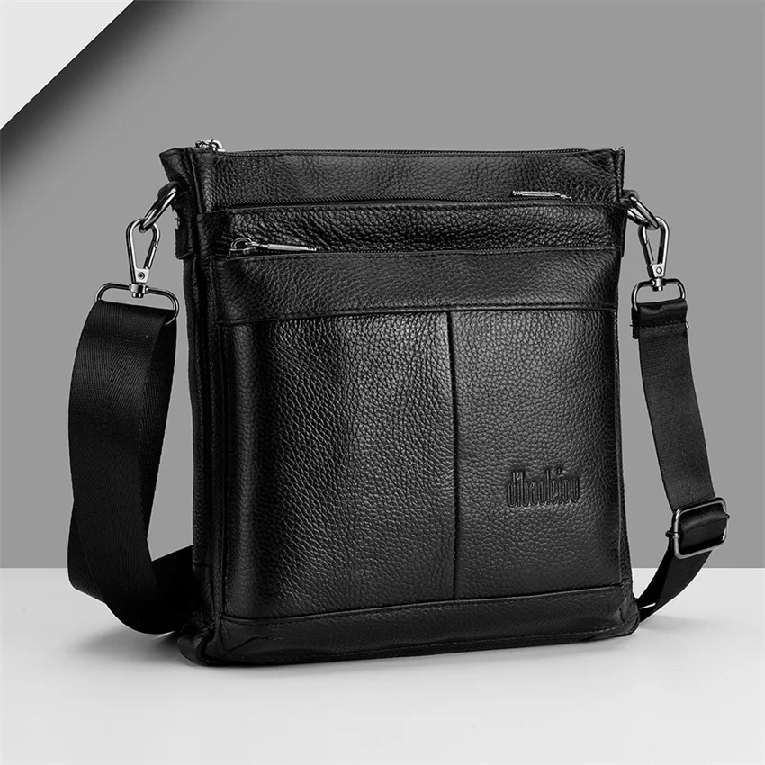 Cow Leather Retro Utility Gadget Organizer Outdoor Man Waist Bag Pouch Vest Pack Purse Mobile Phone Case Shoulder Crossbody Bag