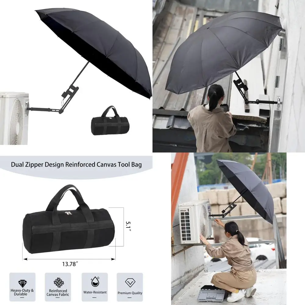 

Magnetic Base HVAC Umbrella for Dual-Axis 360° Rotation, Height Adjustable Oversized Stand, Keep Dry and Cool Outdoors