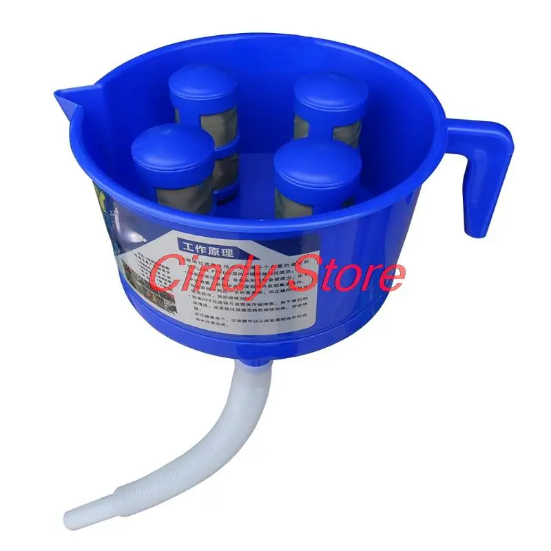 Funnel type oil and water separator with three/four filter elements diesel gasoline fuel filter fitting accessories