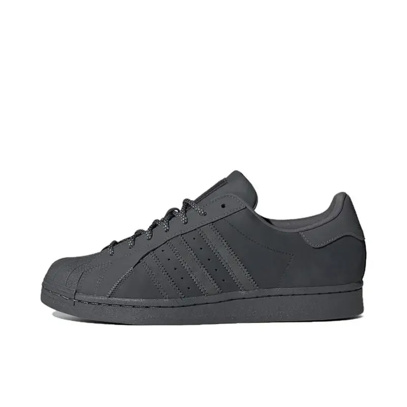 Adidas Originals Superstar Grey Men's and Women's Lightweight Comfortable Wear Resistant Low Top Skate Shoes