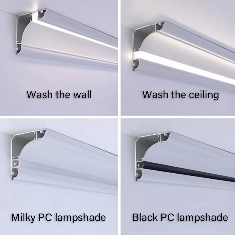 

Aluminum Profile Plaster Linear LED Strip Light Luminous Free Ceiling Project Shaded Top Corner Aluminium Profile Strip