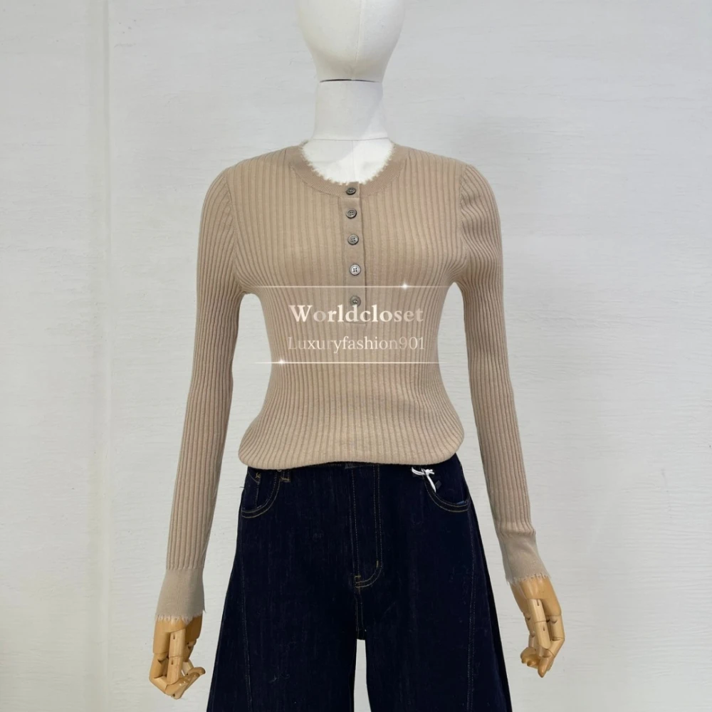 

Высококачественные коричневые вязаные тонкие кардиганы с длинными рукавами