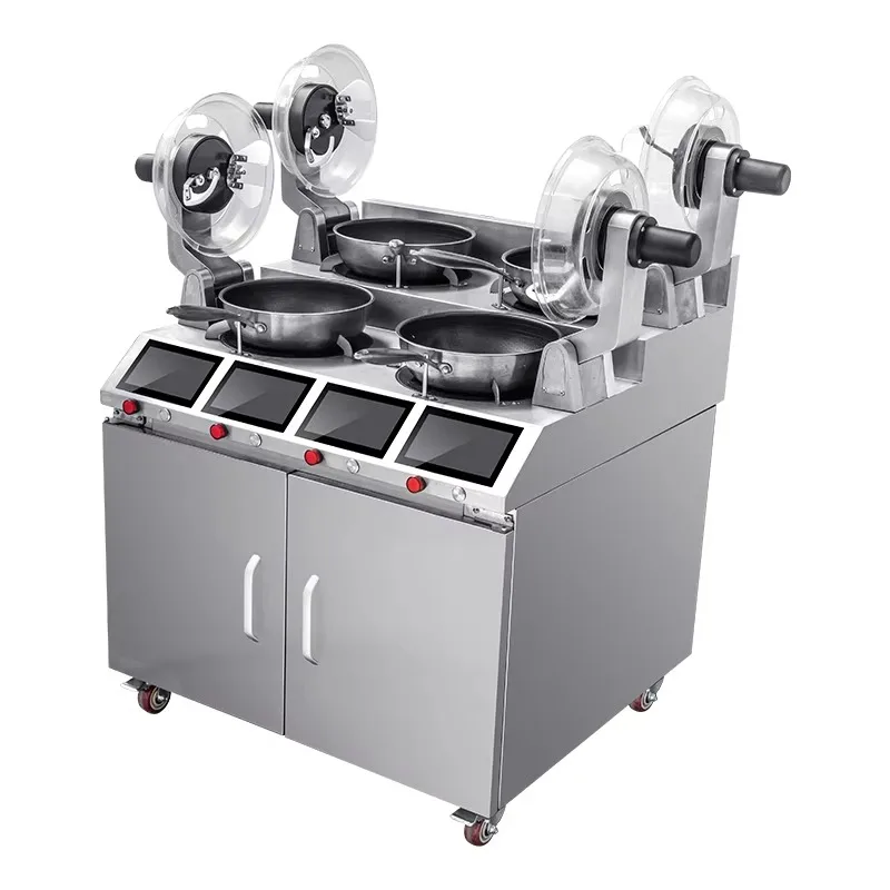 Four Head Commercial Automatic Cooking Machine Stir Fried Rice Machine Restaurant Kitchen Canteen Wok Intelligent Cooking Robot