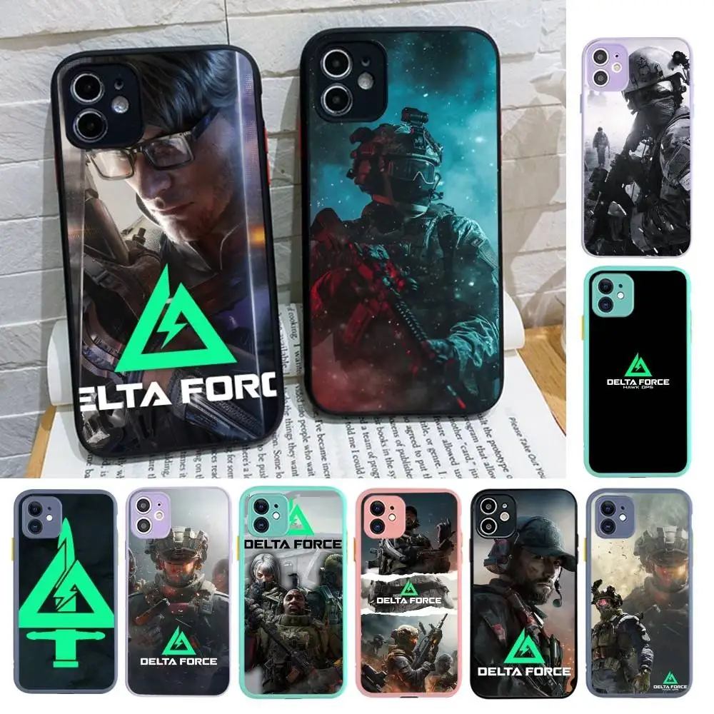 Tactical Shooter Game Delta Force For IPhone Air 16 15 14 Plus 13 12 11 Pro Max Matte Cover Jelly Shockproof Phone Case