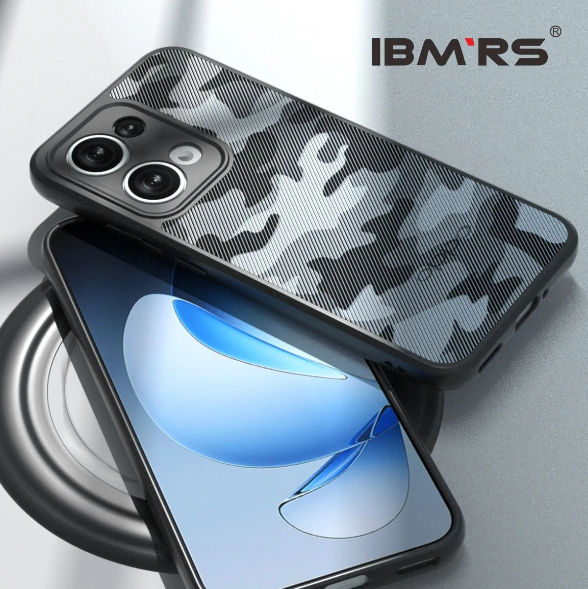 IBMRS for Oppo Reno13 Phone Case,ultra-sleek,raised edges protect camera & screen- Black camo