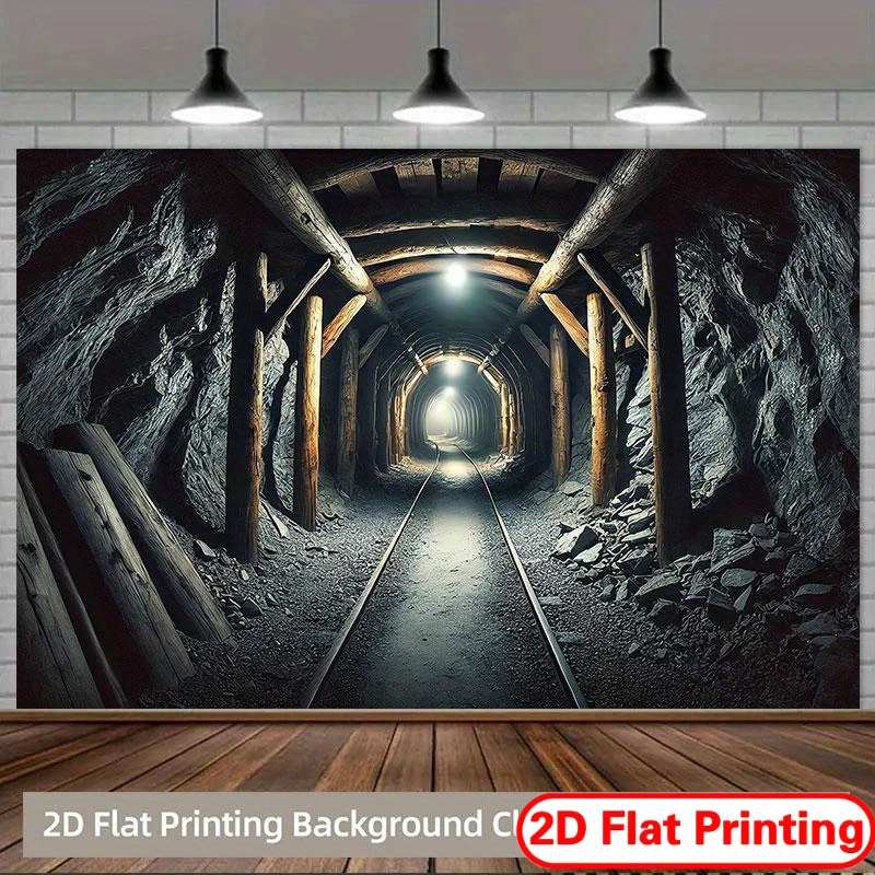 Mur de fond 2D, représentant le paysage vibrant des tunnels souterrains, en polyester multifonctionnel. PMJ