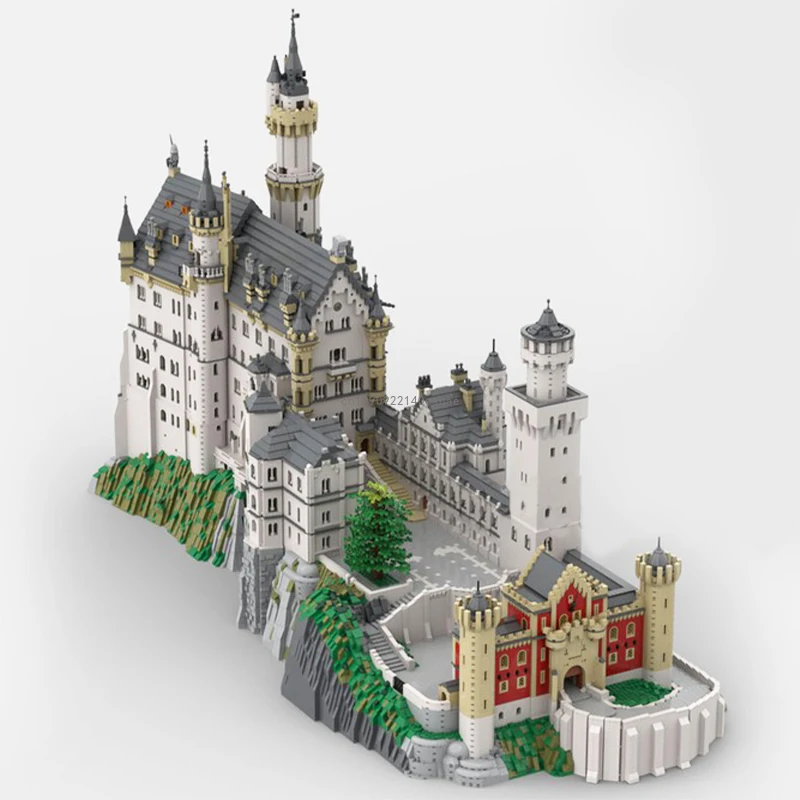 Moc 57493pcs Beroemde Architectuur Stad Neuschwanstein Kasteel Model Modulaire Bouwstenen Volwassenen Speelgoed Verjaardag Kerstcadeaus