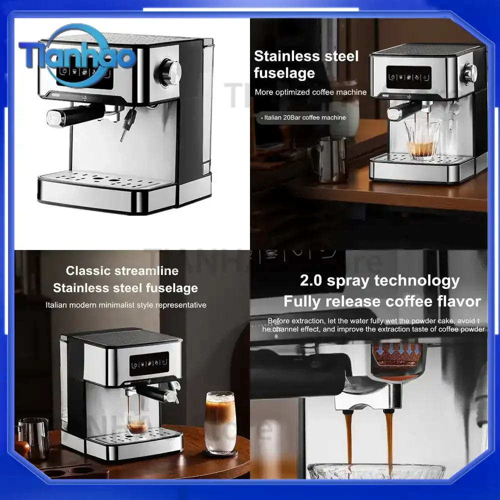 20bar Espresso Machine for Home Barista Commercial Grade with Steam Wand for Home and Cafe