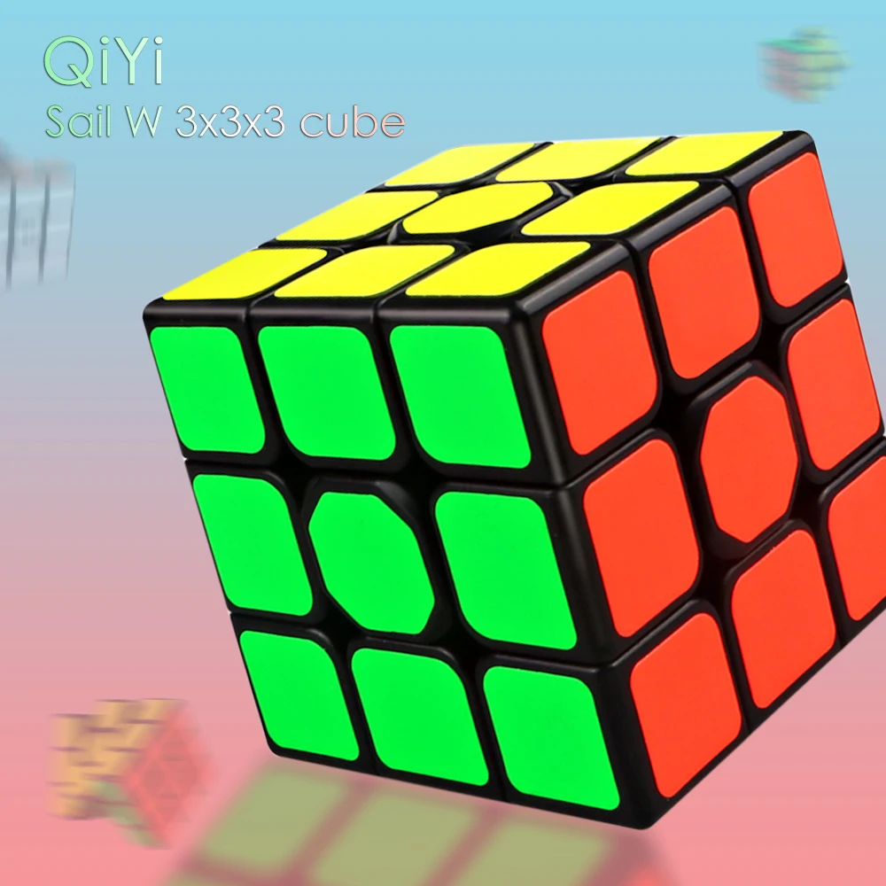 QiYi-Speed Magic Neo Cube para Crianças, 3x3x3, Black Professional Puzzle, Brinquedos Educativos, Presente, Vela W, 3x3x3