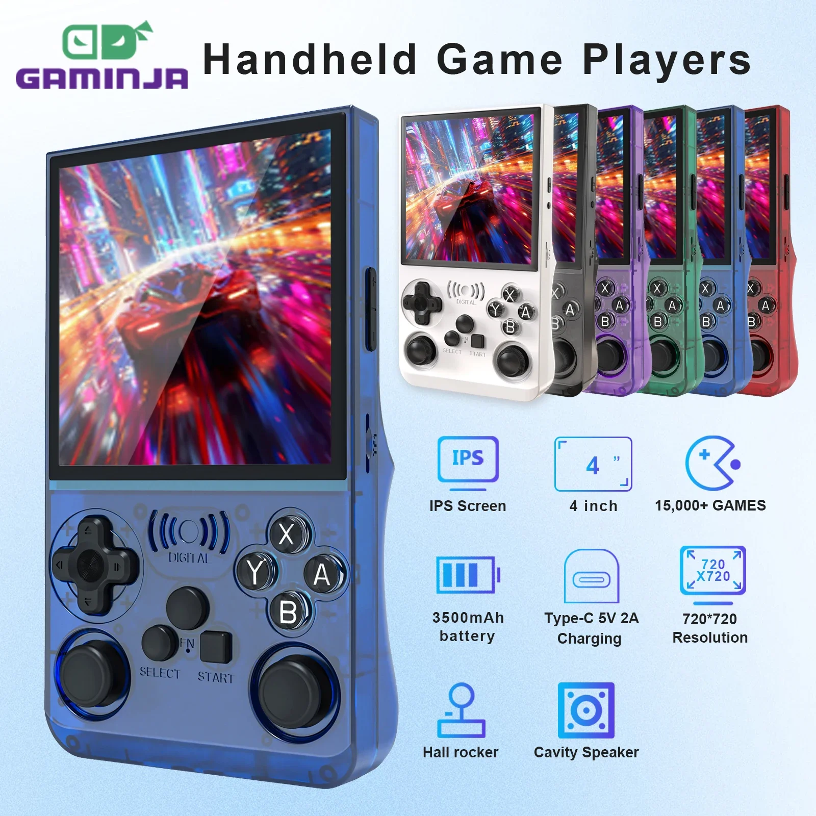 ゲームボーイアドバンス　⑬ GAMINJA ANS13 Retro Handheld Video Game Console 15000+ Games Built