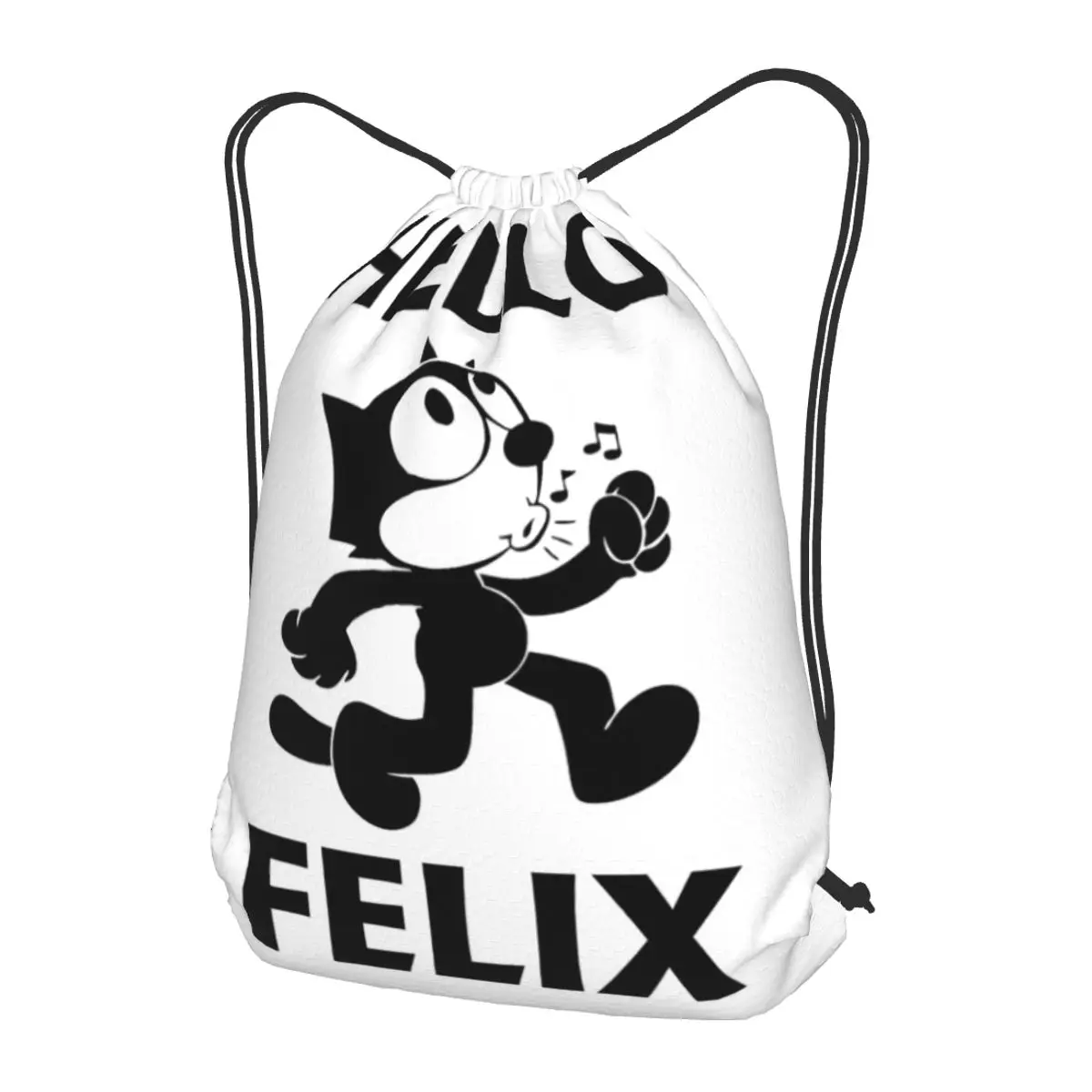 Hello Felix Backpacks Fashion Drawstring Bundle Pocket Storage Bag Book Bags for Man Woman School