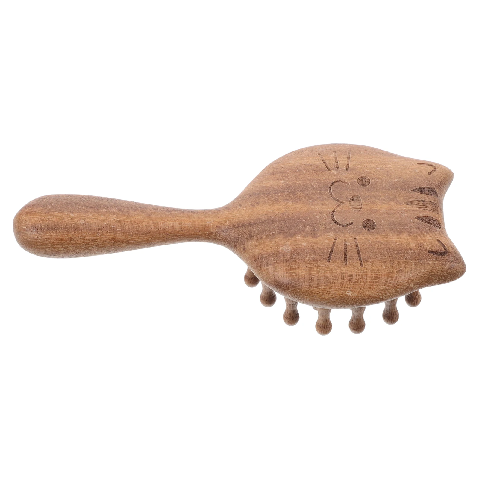 

Health Massage Comb Wooden Kitten Girls Brush Scalp Hand Held Massager Wide Tooth Comb Cat Themed Hair Care Styling Tool Pet
