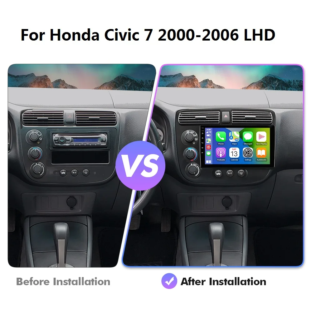 

Автомобильное радио EBILAEN Android 13 для Honda Civic 7 2000-2006 LHD 2din, мультимедийный плеер, GPS-навигация, Carplay, авторадио, 4G FM, WIFI