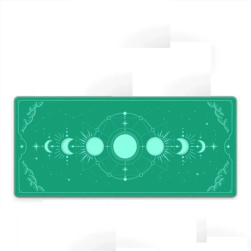 

Green Moon Magic Circle Pattern Game Mouse Pad Computer Keyboard Desk Mat Non-slip Base Suitable for Gamers and Office