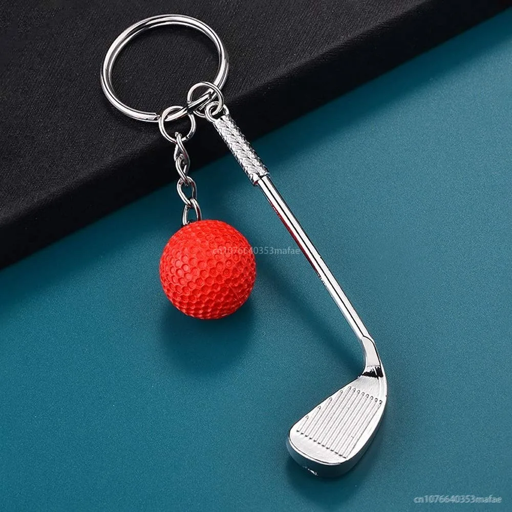 6 Colors Mini Golf Key Chain for Men Women Sport Metal Keyring Backpack Pendant Athlete Game Club Souvenir Creative Gift