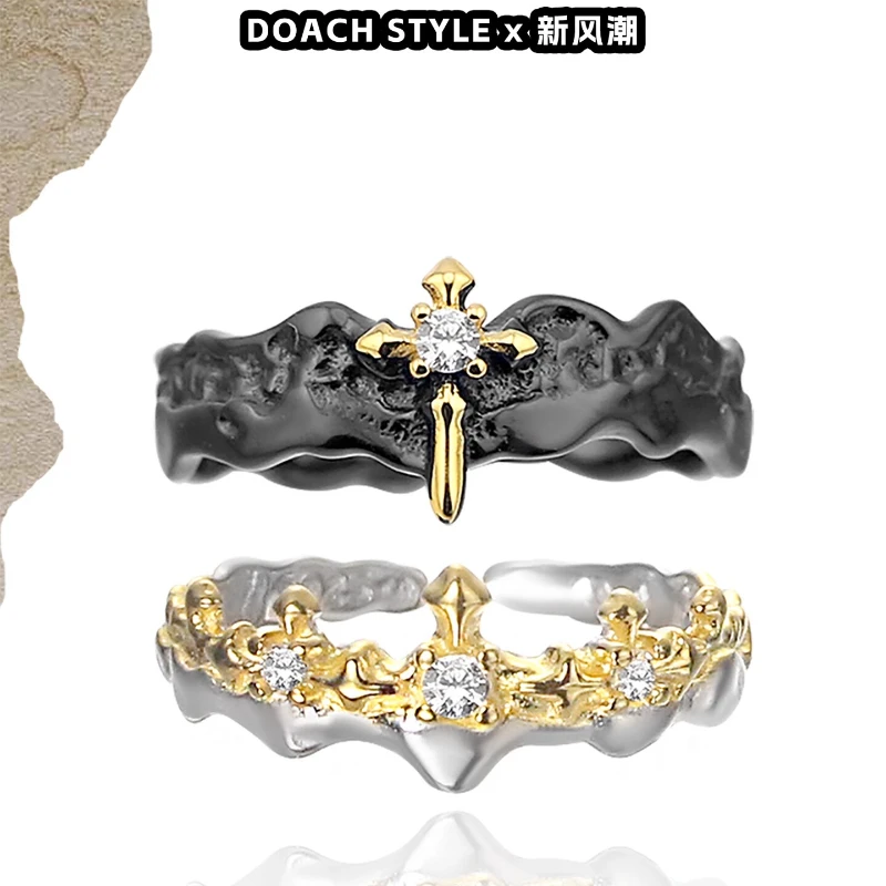 

Кольца из стерлингового серебра 925 пробы с цирконием, кольцо с короной и крестом для женщин, высокое качество, подарок на день Святого Валентина, ювелирные изделия, регулируемые