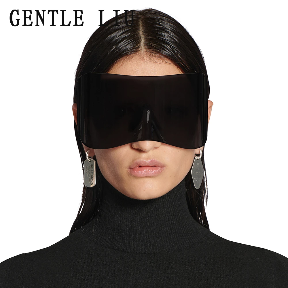Y2k Retro Oversized Sunglasses Mask Women Punk Goggle Sports Sun Glasses For Men Women 2000\'s Brand Designer Shield Eyewear sol