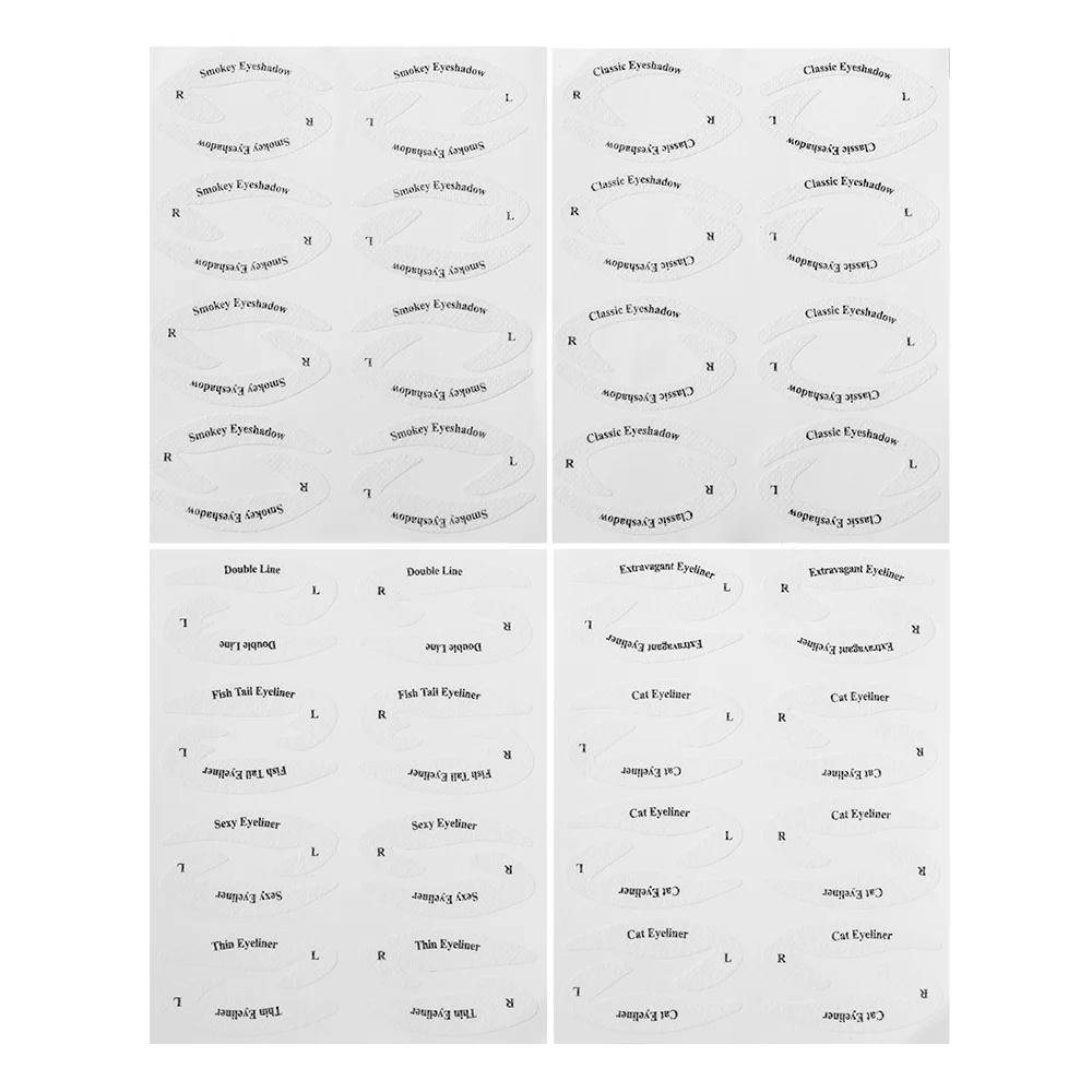 4 Sheets Eye Makeup Stencils Eyeliner Template Shaping Tools Eyebrows Eye Shadow Makeup Template Tool Styling Drawing Guide