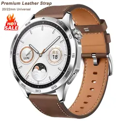 22mm 20mm Premium Leather Strap For HUAWEI WATCH GT 5 46mm 5Pro GT 3 GT2 Pro 46mm Band Watchbands Replacement Wristband