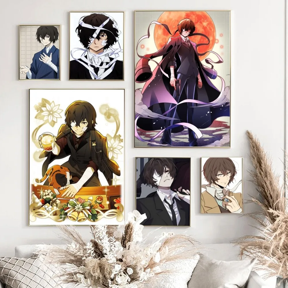 1pc Bungo Stray Dog Osamu Dazai Poster Paper Print Home Bedroom Entrance Bar Cafe Art Painting Decoration