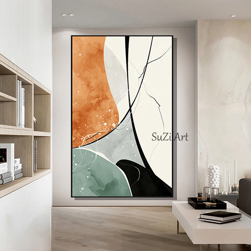 

Large Abstract Oil Painting On Canvas Handpainted Wall Art Pictures for Living Room Porch Bedroom Decorative Textured Frameless