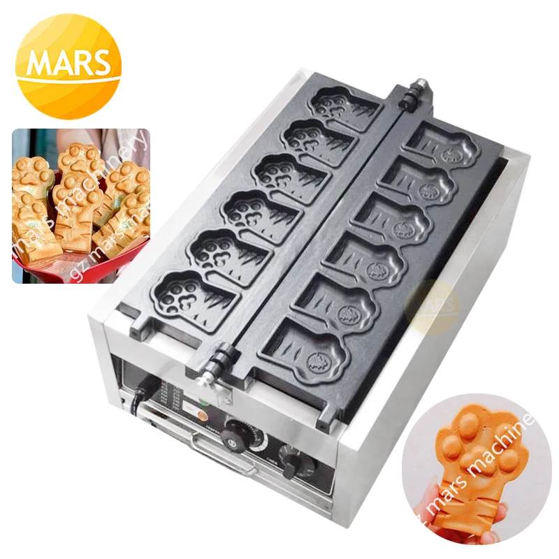 Hot Dessert Dog Cat Paw Shaped Waffle Maker Cartoon Bear Tiger Paw Print Waffle Iron Machine Waflera Baking Pan