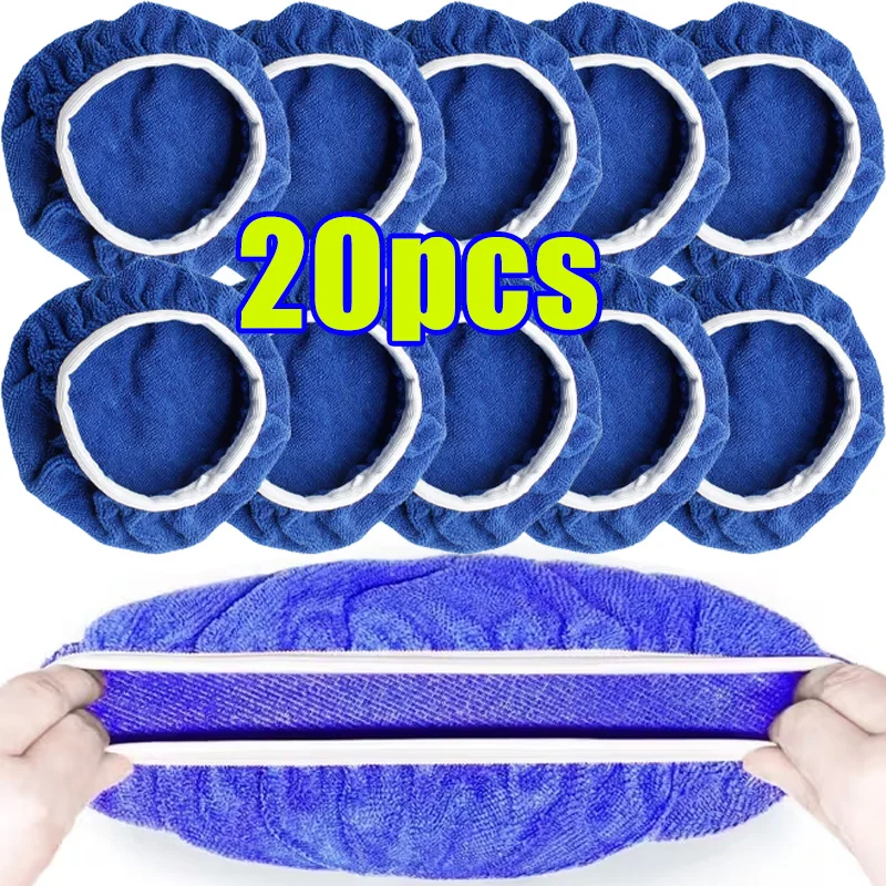 Microfiber Car Waxing Polishing Bonnet Set 5-10 Inch Buffer Pads Ultra Fine Fiber For Auto Detailing Polish Wax Applicator Kit