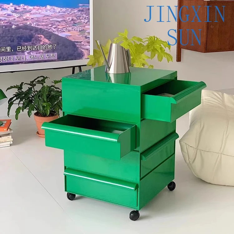 Bedside table medieval Nordic bedroom storage cabinet ins wind mobile creative cabinet living room simple plastic locker