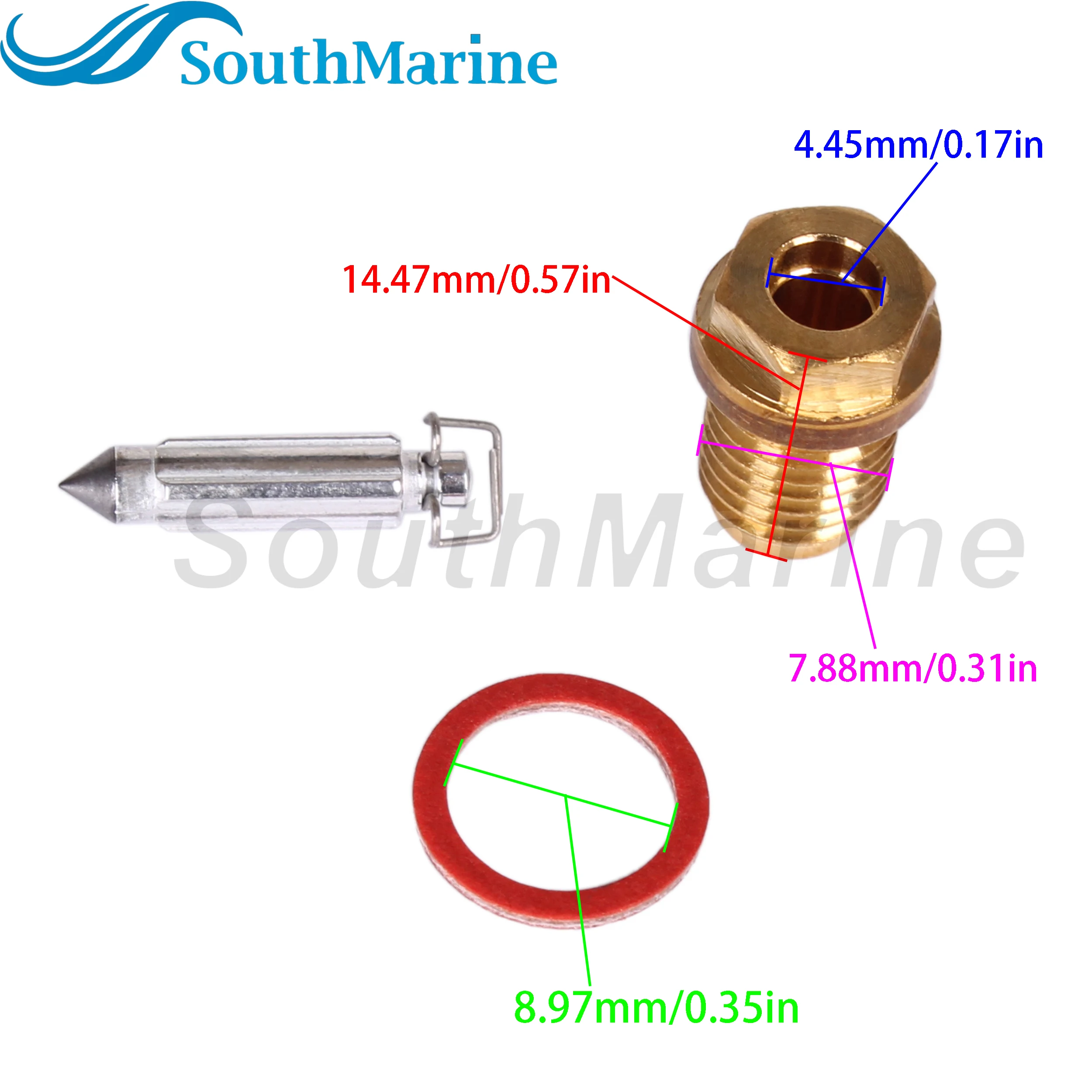 보트 엔진 니들 밸브 시트 어셈블리, 야마하 E40G E40J 40HP 용, 6F5-14390-20, 6F5-14390-21, 6F5-14390-12 카브레타