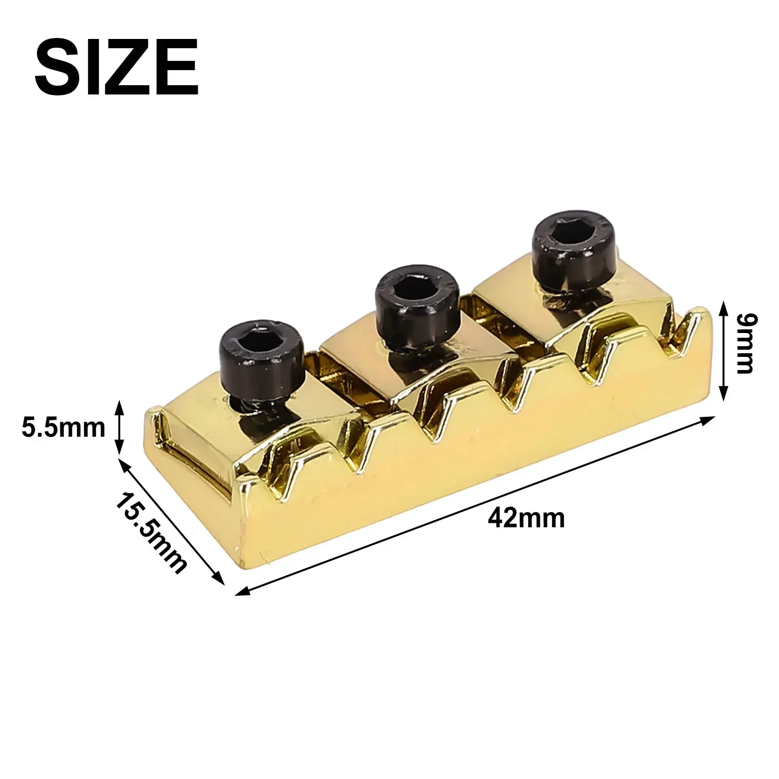 

Electric Guitar String Locking Nut 42mm For Floyd Rose Tremolo Bridge Parts With Mounting Screws Spanner Wrench