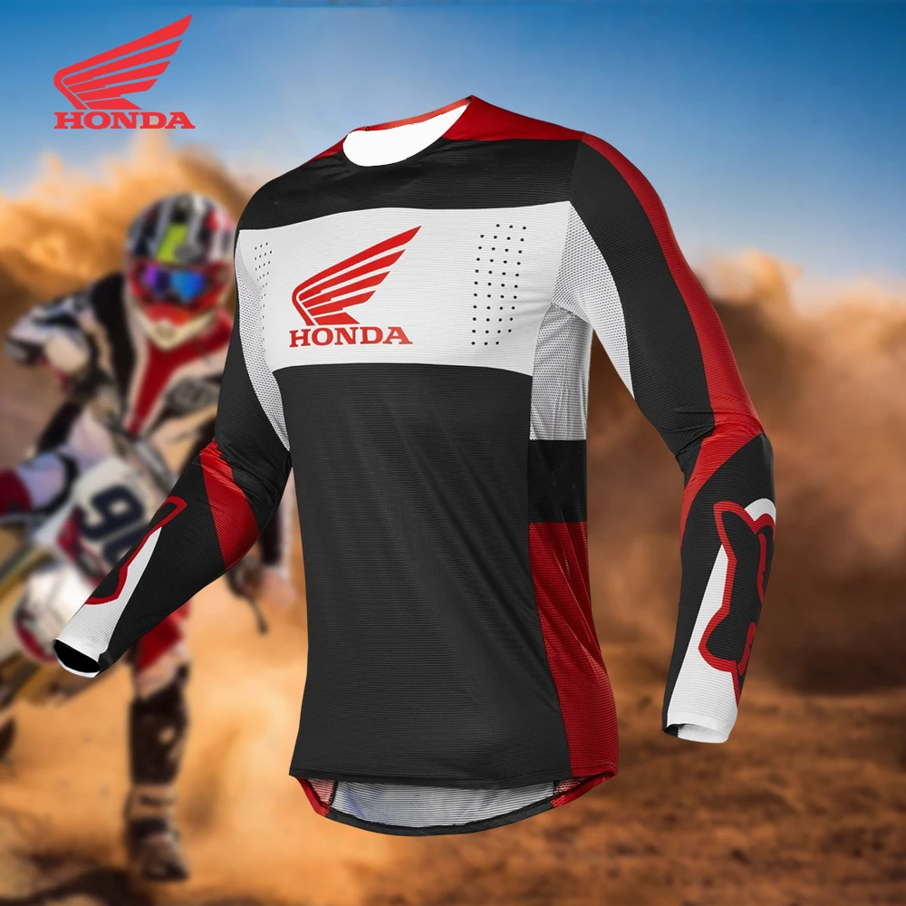

High Performance Honda Motocross Long Sleeve Shirt, Quick Drying Breathable Gear for Off-road Riders and Mountain Bikers